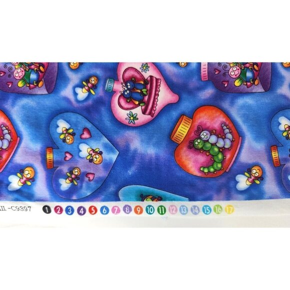 HI Fashion Fabrics Bug Jar & Hearts Cotton Blend Fabric 45" x 36"- 1 yard - Picture 10 of 10